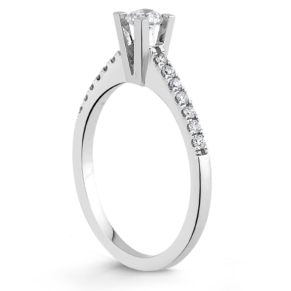 0.45 ct. Pırlanta Kolu Taşlı Tektaş Yüzük